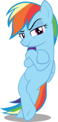 Size: 595x1250 | Tagged: safe, artist:spellboundcanvas, rainbow dash, pegasus, pony, g4, the washouts (episode), bipedal, bipedal leaning, crossed hooves, female, leaning, mare, simple background, solo, standing, transparent background, vector