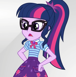 Size: 712x720 | Tagged: safe, screencap, sci-twi, twilight sparkle, equestria girls, equestria girls series, g4, rollercoaster of friendship, clothes, cropped, female, geode of telekinesis, glasses, ponytail, skirt, solo