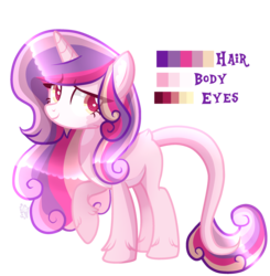 Size: 2566x2614 | Tagged: safe, artist:sugaryicecreammlp, oc, oc only, pony, unicorn, female, high res, mare, offspring, parent:princess cadance, parents:canon x oc, simple background, solo, transparent background