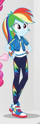 Size: 154x475 | Tagged: safe, screencap, rainbow dash, equestria girls, equestria girls specials, g4, my little pony equestria girls: better together, my little pony equestria girls: rollercoaster of friendship, clothes, converse, cropped, female, geode of super speed, hoodie, magical geodes, pants, shoes, sneakers