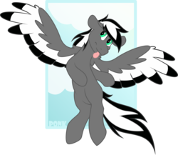 Size: 1255x1090 | Tagged: safe, artist:ponkus, oc, oc only, oc:codec, pegasus, pony, cloud, colored wings, flying, green eyes, male, multicolored hair, multicolored wings, simple background, solo, stallion, transparent background, vector