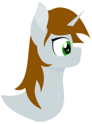 Size: 3869x5184 | Tagged: safe, alternate version, artist:alltimemine, oc, oc only, oc:littlepip, pony, unicorn, fallout equestria, bust, clothes, fanfic, fanfic art, female, horn, inkscape, lineless, mare, portrait, profile, simple background, smiling, solo, transparent background, vector