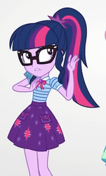 Size: 405x670 | Tagged: safe, screencap, sci-twi, twilight sparkle, equestria girls, equestria girls specials, g4, my little pony equestria girls: better together, my little pony equestria girls: rollercoaster of friendship, clothes, cropped, female, geode of telekinesis, glasses, ponytail, skirt, solo