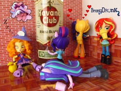 Size: 1400x1050 | Tagged: artist needed, safe, artist:whatthehell!?, adagio dazzle, applejack, lemon zest, rarity, sci-twi, starlight glimmer, sunset shimmer, twilight sparkle, equestria girls, g4, alcohol, beer, boots, classroom, clothes, cup, doll, drunk, equestria girls minis, eqventures of the minis, female, irl, lesbian, pants, photo, ponied up, rum, ship:rarijack, shipping, shoes, skirt, sleeping, toy, zzz
