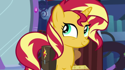 Size: 1920x1080 | Tagged: safe, screencap, sunset shimmer, pony, unicorn, equestria girls, equestria girls specials, g4, my little pony equestria girls: mirror magic, female, smiling, solo