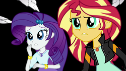 Size: 1920x1080 | Tagged: safe, screencap, rarity, sunset shimmer, equestria girls, equestria girls specials, g4, my little pony equestria girls: mirror magic, duo, duo female, female, geode of empathy, geode of shielding, magical geodes