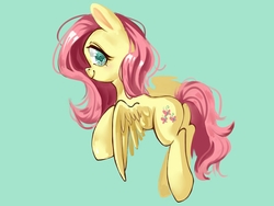 Size: 1600x1200 | Tagged: safe, artist:royal, fluttershy, pegasus, pony, g4, butt, cute, female, looking back, mare, plot, shyabetes, simple background, smiling, solo, spread wings, three quarter view, wings