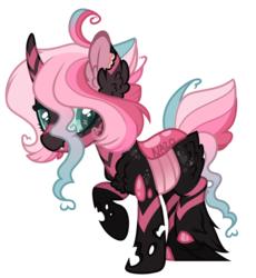 Size: 2469x2686 | Tagged: safe, artist:vintage-owll, oc, oc only, oc:ivy love, changepony, hybrid, female, high res, interspecies offspring, magical lesbian spawn, offspring, parent:oc:fluffle puff, parent:queen chrysalis, parents:canon x oc, parents:chrysipuff, simple background, solo, transparent background