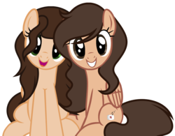 Size: 2888x2252 | Tagged: safe, artist:diamond-chiva, oc, oc only, oc:april rose, oc:artistic melody, pegasus, pony, female, high res, mare, simple background, sitting, transparent background