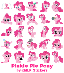 Size: 364x418 | Tagged: safe, artist:mlpcreativelab, pinkie pie, earth pony, pony, g4, female, mare, simple background, telegram sticker, white background