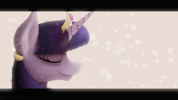 Size: 4920x2768 | Tagged: safe, artist:simonk0, twilight sparkle, alicorn, pony, g4, bust, eyes closed, female, high res, letterboxing, portrait, profile, smiling, solo, twilight sparkle (alicorn)