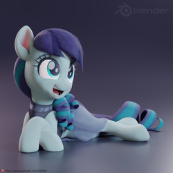Size: 4096x4096 | Tagged: safe, artist:therealdjthed, coloratura, earth pony, pony, g4, 3d, 3d model, absurd resolution, blender, blender cycles, cute, cycles render, female, happy, lying, mare, model:djthed, patreon, patreon logo, rara, rarabetes, simple background, smiling, solo