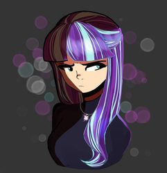 Size: 1280x1328 | Tagged: safe, artist:sketchypalette20, starlight glimmer, human, g4, clothes, female, humanized, jewelry, light skin, pendant, solo