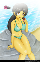 Size: 644x1000 | Tagged: safe, artist:clouddg, oc, oc only, oc:dany melody, equestria girls, g4, bikini, breasts, clothes, equestria girls-ified, female, solo, swimsuit