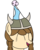 Size: 2000x2500 | Tagged: safe, artist:ngnir, derpibooru exclusive, oc, oc only, oc:tvælåt, pony, braid, happy, happy birthday, hat, helmet, high res, horned helmet, party hat, simple background, solo, transparent background, viking helmet