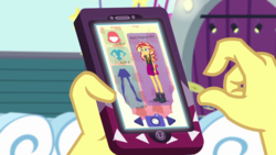 Size: 1920x1080 | Tagged: safe, edit, edited screencap, screencap, sunset shimmer, vignette valencia, equestria girls, equestria girls specials, g4, my little pony equestria girls: better together, my little pony equestria girls: rollercoaster of friendship, implied microtransactions, joke, meme, microtransactions, truth