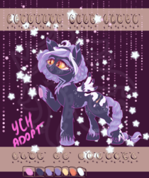 Size: 2516x2992 | Tagged: safe, artist:mdwines, oc, oc only, pony, adoptable, commission, high res, palette, purple, small, solo, yellow eyes, your character here