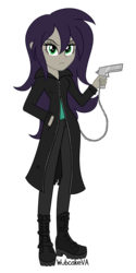 Size: 800x1600 | Tagged: dead source, safe, artist:wubcakeva, oc, oc only, oc:esbern, equestria girls, g4, clothes, equestria girls-ified, female, gun, looking at you, pants, simple background, solo, transparent background, vampire hunter, weapon