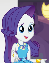 Size: 560x720 | Tagged: safe, screencap, rarity, equestria girls, equestria girls specials, g4, my little pony equestria girls: better together, my little pony equestria girls: rollercoaster of friendship, bracelet, cropped, cute, female, geode of shielding, jewelry, raribetes, smiling