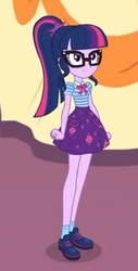 Size: 165x325 | Tagged: safe, screencap, sci-twi, twilight sparkle, equestria girls, equestria girls specials, g4, my little pony equestria girls: better together, my little pony equestria girls: rollercoaster of friendship, clothes, cropped, female, glasses, ponytail, shoes, skirt, socks, solo
