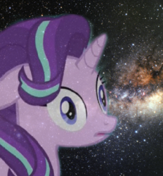 Size: 420x452 | Tagged: safe, edit, screencap, starlight glimmer, pony, unicorn, g4, the crystalling, derp, faic, female, i've seen some shit, mare, solo, space, the cosmos