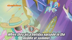 Size: 1280x720 | Tagged: safe, edit, edited screencap, screencap, daisy, flower wishes, neon lights, rainbow dash, rising star, father knows beast, g4, my little pony: friendship is magic, image macro, meme, nickelodeon