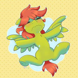 Size: 2000x2000 | Tagged: safe, artist:talimingi, oc, oc only, oc:young weird, pegasus, pony, female, heat, high res, lying down, simple background, solo, sweat