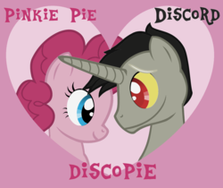 Size: 1506x1266 | Tagged: safe, artist:nathaniel718, discord, pinkie pie, pony, g4, couple, female, heart, hearts and hooves day, husband and wife, love, male, ponified, pony discord, ship:discopie, shipping, straight