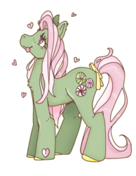 Size: 2090x2687 | Tagged: safe, artist:zxmbiii, minty, pony, g3, female, g3betes, high res, hoof heart, mintabetes, simple background, solo, transparent background