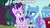 Size: 888x499 | Tagged: safe, edit, edited screencap, screencap, starlight glimmer, trixie, pony, unicorn, g4, road to friendship, cape, clothes, cutie mark, duo, female, image macro, looking at each other, mare, meme, trixie's cape