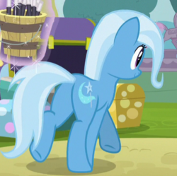 Size: 363x362 | Tagged: safe, screencap, trixie, pony, unicorn, g4, road to friendship, butt, cropped, female, mare, plot, solo