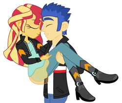 Size: 1828x1547 | Tagged: safe, artist:yaya54320, flash sentry, sunset shimmer, equestria girls, g4, female, male, ship:flashimmer, shipping, straight