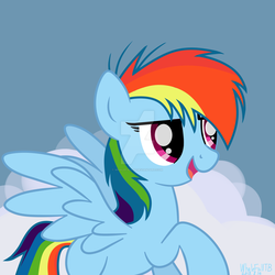 Size: 1280x1280 | Tagged: safe, artist:whalefalltb, rainbow dash, pony, g4, blank flank, deviantart watermark, female, filly, filly rainbow dash, obtrusive watermark, solo, watermark, younger