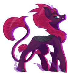 Size: 1280x1329 | Tagged: safe, artist:poke-scandy, tempest shadow, kirin, g4, sounds of silence, broken horn, eye scar, female, horn, kirin tempest shadow, kirin-ified, scar, signature, simple background, solo, species swap, transparent background