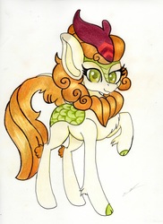 Size: 2369x3253 | Tagged: dead source, safe, artist:luxiwind, autumn blaze, kirin, g4, sounds of silence, female, high res, simple background, solo, traditional art, white background