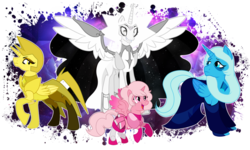 Size: 1023x614 | Tagged: safe, artist:sirgalahadbw, alicorn, gem (race), gem pony, pony, spoiler:steven universe, blue diamond (diamond), blue diamond (steven universe), crossover, diamond, female, gem, group, mare, pink diamond, pink diamond (steven universe), ponified, quartet, simple background, spoilers for another series, steven universe, the great diamond authority, transparent background, white diamond, white diamond (steven universe), yellow diamond, yellow diamond (steven universe)