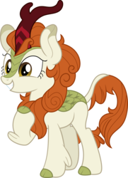 Size: 8620x11901 | Tagged: safe, artist:shootingstarsentry, autumn blaze, kirin, g4, sounds of silence, absurd resolution, female, simple background, smiling, solo, teeth, transparent background, vector