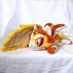Size: 1024x1024 | Tagged: safe, artist:appledew, daybreaker, alicorn, pony, a royal problem, g4, beanie (plushie), female, horn, irl, mare, photo, plushie, prone, slit pupils, solo, wings