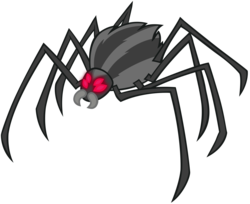Size: 2473x2020 | Tagged: safe, artist:andoanimalia, spindle, spider, g4, what lies beneath, ambiguous gender, animal, glowing eyes, high res, red eyes, simple background, solo, transparent background, vector