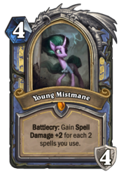 Size: 400x587 | Tagged: safe, artist:pennywise33, mistmane, pony, unicorn, campfire tales, g4, blizzard entertainment, card, card game, curved horn, hearthstone, horn, warcraft