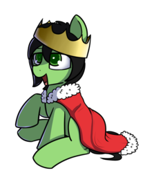 Size: 1430x1706 | Tagged: safe, artist:neuro, oc, oc only, oc:filly anon, earth pony, pony, cape, clothes, crown, female, filly, jewelry, open mouth, raised hoof, regalia, robe, simple background, sitting, smiling, solo, transparent background