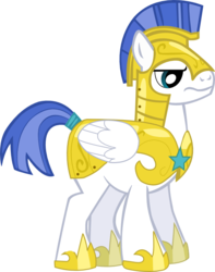 Size: 598x760 | Tagged: dead source, safe, artist:a01421, pegasus, pony, g4, armor, frown, helmet, hoof shoes, male, pegasus royal guard, royal guard, royal guard armor, simple background, solo, stallion, transparent background, vector