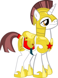 Size: 513x690 | Tagged: safe, artist:a01421, oc, oc only, pony, unicorn, armor, captain, helmet, hoof shoes, male, royal guard, royal guard armor, saddle, simple background, solo, stallion, tack, transparent background, unicorn royal guard, vector