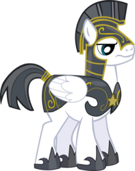 Size: 598x760 | Tagged: safe, artist:a01421, oc, oc only, pegasus, pony, armor, frown, helmet, hoof shoes, male, marshall, pegasus royal guard, royal guard, royal guard armor, simple background, solo, stallion, transparent background, vector
