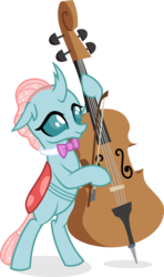 Size: 776x1314 | Tagged: safe, artist:punzil504, ocellus, changedling, changeling, g4, season 8, bow (instrument), bowtie, cello, female, musical instrument, simple background, smiling, solo, transparent background