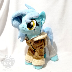 Size: 1000x1000 | Tagged: safe, artist:appledew, oc, oc only, oc:winter gear, earth pony, pony, bomber jacket, clothes, ear piercing, earring, female, freckles, irl, jacket, jewelry, mare, pants, photo, piercing, plushie, solo