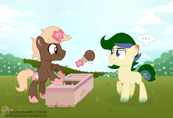 Size: 2780x1902 | Tagged: safe, artist:raspberrystudios, oc, oc only, commission, food, grass, grass field, ice cream, ice cream cone, unimpressed