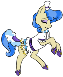 Size: 1140x1392 | Tagged: safe, artist:gr0ttie, sapphire shores, earth pony, pony, g4, clothes, dress, female, hoof shoes, outfit, simple background, solo, transparent background