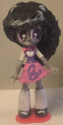Size: 1159x2295 | Tagged: safe, artist:grapefruitface1, octavia melody, equestria girls, g4, action figure, bowtie, customized toy, doll, equestria girls minis, irl, painted, photo, solo, toy