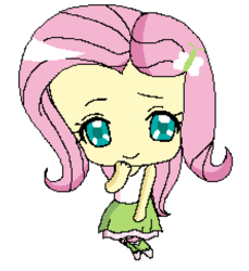 Size: 444x485 | Tagged: safe, artist:lovely-bases, artist:mlppony123, fluttershy, equestria girls, g4, base used, boots, chibi, clothes, cute, female, frilly skirt, hairclip, ms paint, shoes, simple background, skirt, sleeveless, socks, solo, white background